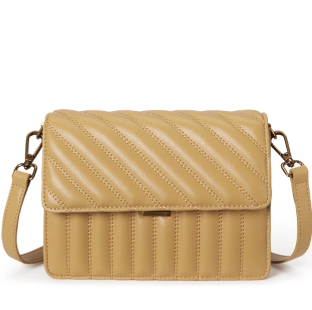 Leather Purse Yellow Small Shoulder Bag - Clutch - Crossbody W/ detachable Strap - Picture 2 of 7